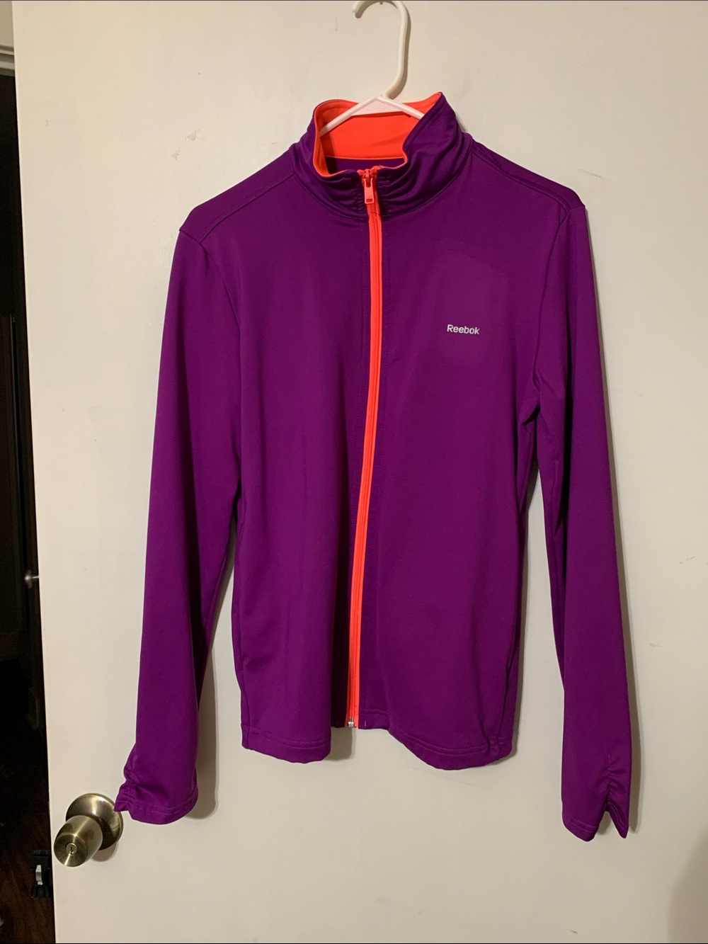 Reebok Purple Jacket with Bright Orange Zipper